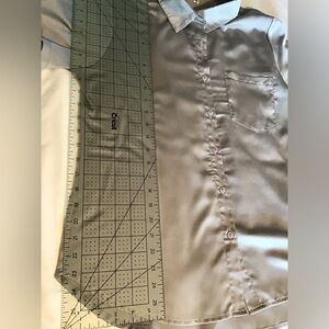 Elegant Women's Satin Blouse - Light Grey